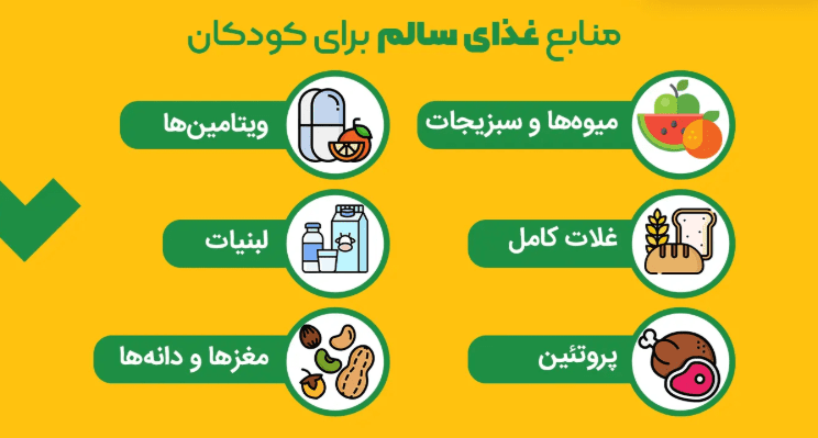 منابع غذایی سالم برای کودکان
